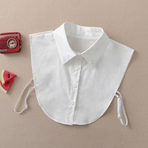 Women Cotton Lace Fake Collar Blouse Vintage Detachable Shirt Collar False Collar Lapel Blouse Top Women Clothes Accessorie