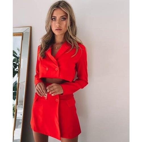 Women suit set lavender Front Button Casual Blazer Suit 2 Pieces Set Female Jacket Ladies Blazer Shorts Sets 2021 Autumn Sets