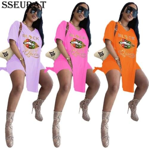 SSEURAT Women Set Print Short Sleeve V-neck Loose T-shirts Sheath Elastic Shorts 2 Piece Set Tracksuit Summer Outfits 2021