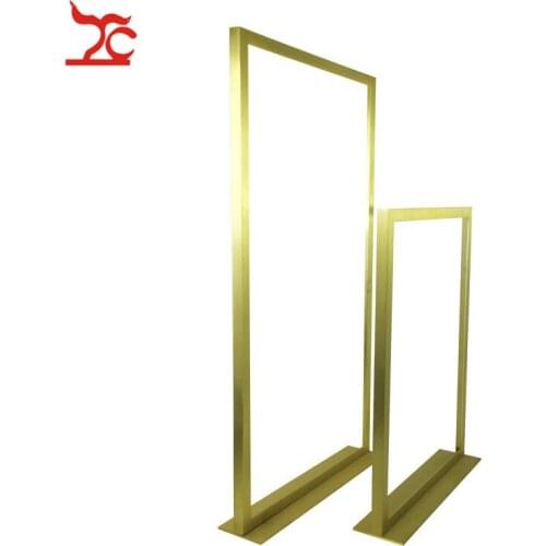Quolity Gold Stainless Steel Window Counter AD Showcase Jewelry Store DIY Decoration Poster Exhibition Rack Shelf Stand