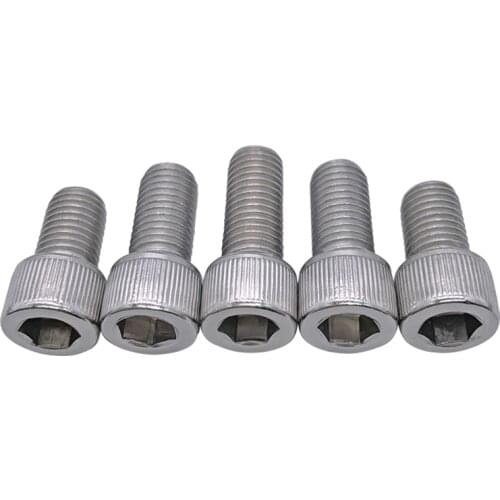 Allen bolts hex socket head cap screws 12-24 UNC size inch male screw knurled full thread type stainless steel fasteners 10pcs