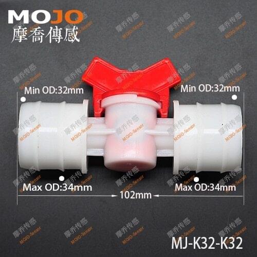 2020 Free shipping ! MJ-K32-K32 32mm to 32mm Straight Through Plastic Micro water flow Valve pipe connector