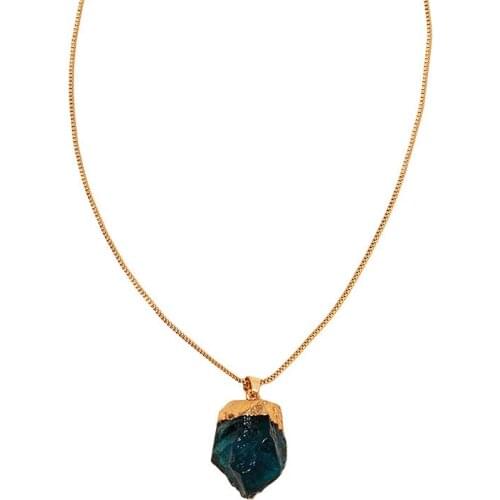 2021 Ins Gold Chain Drusy Stones Irregular MinimalismPiercing Pendant Choker Necklaces Trendy Korean Fashion Women Party Jewelry