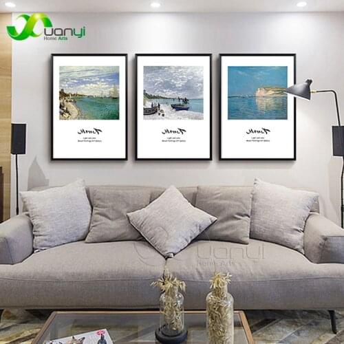 3 Pcs Monet Painting Seascape Canvas Home Cuadros Art Print On Canvas Poster Wall Picture For Living Room Decoration Unframed