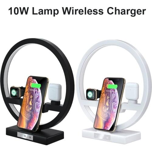 30W fast wireless charging station charger multi-function, LED bedside night light suitable for Airpods12 11 Pro watch earphones