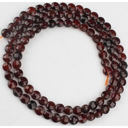 4x4mm Natural Faceted Red Garnet Stone Beads Flat Round Loose Rondelle Bead For Jewelry Making DIY Perles Bracelets 15"Inches