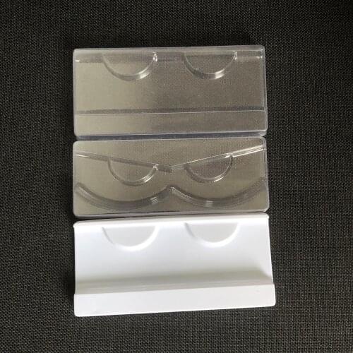 50/pcs Wholesale Eyelash Packaging Box Clear Lash Trays Plastic Mink Lashes Holder Eyelash Tray Makeup Square Cases Bulk Vendors