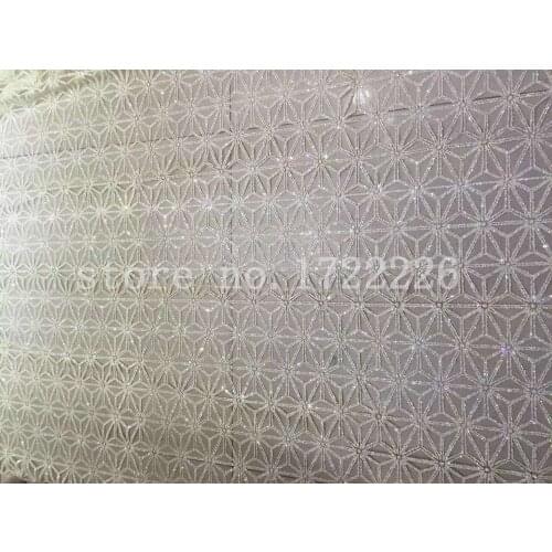 Aa0016 cream african elegant shining lovely sequin lace flower hand print for sawing/wedding dress/veil,send by dhl