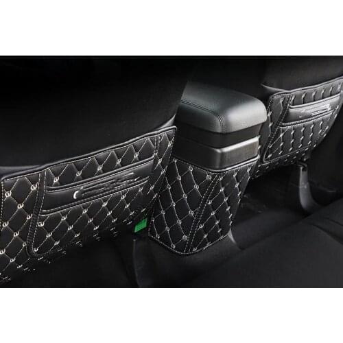 Car armrest box Back row anti kicking pad holster Artificial Leather color for MITSUBISHI outlander 2016-2018 Accessories