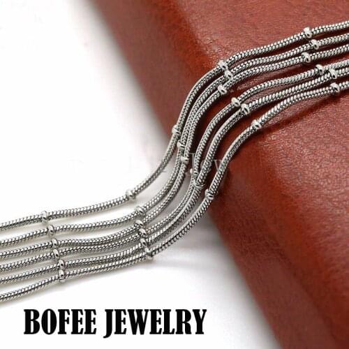 BOFEE Fashion Necklace Chain Jewelry Gift 316L Stainless Steel For Locket Pendant Women Men Wholesale 50cm