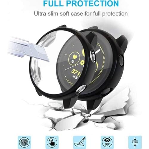 For Samsung galaxy watch active 2 40mm 44mm case full coverage soft TPU silicone bumper Galaxy Active 2 Screen Protection cover