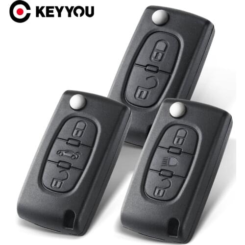 KEYYOU 2/3/4 BTN Remote Car Key shell Case For Citroen Coupe VTR C2 C3 C4 C5 C6 C8 Berlingo Picasso Xsara for Peugeot