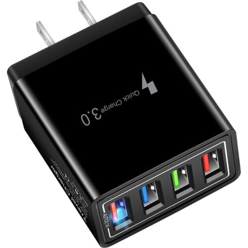 4 USB Port Colorful Charger Travel Charging Head Induction charger USB Quick Mobile Phone Charger Phone Adapter