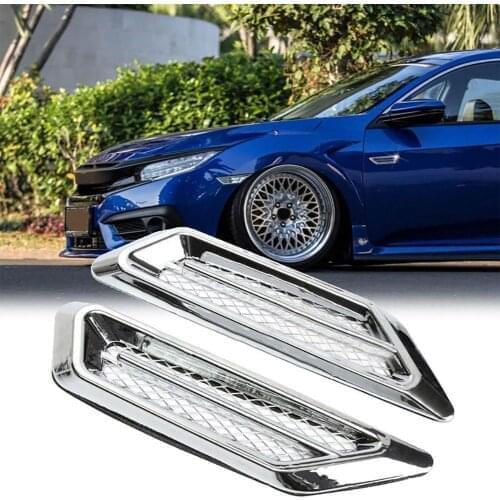 70% HOT SALES 2Pcs Car Vehicle Body Fender Side Air Flow Vent Fake Intake Grille Sticker Decor