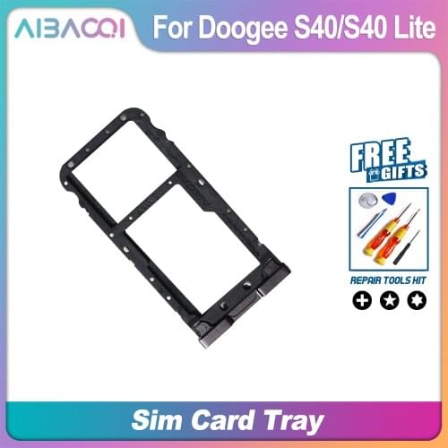 AiBaoQi New Original Doogee S40 Sim Card Holder Sim Card Slot Tray Holder For Doogee S40 Smart Phone