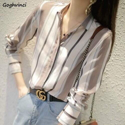 Женские рубашки в полоску Goghvinci China At AliExpress