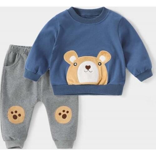 Boys Girls Clothes Suit Spring Autumn Baby Cartoon Bear Jacket Pants 2Pcs Toddler Children Clothing Kids Boy Sport Outfit 1-5T