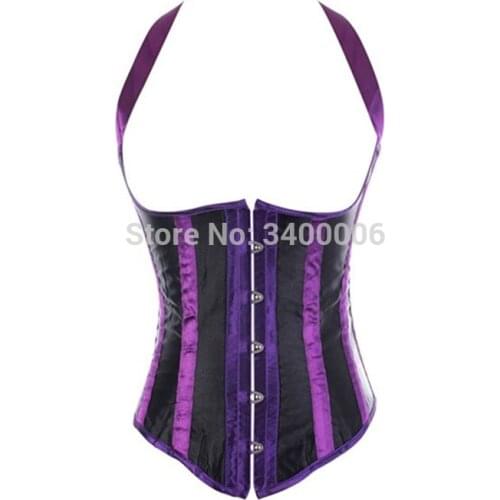 Caudatus Sexy Corsets and Bustiers Stripe Underbust Corset Bustier Basque Corsets korsett for Women Lingerie Top Plue Size