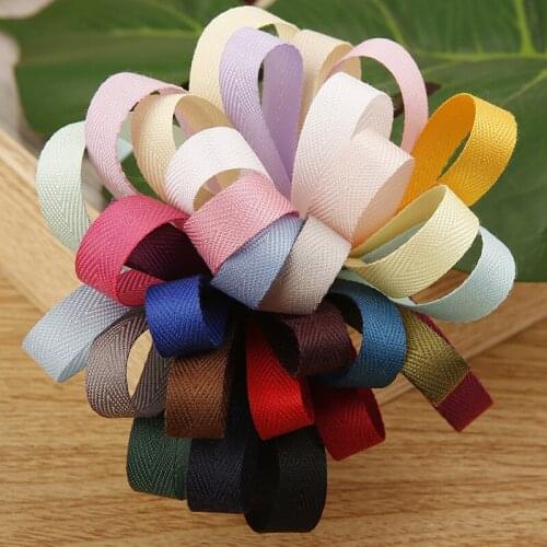 10mm Cloth Ribbon Belt Woven Herringbone Cotton Polyester Tape Overlock Accessories Multi Color Canvas Webbing Strap 1cm 50Yards