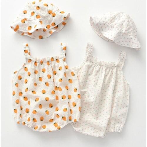 Summer childrens clothing baby clothes thin section baby girl one-piece sling dress cotton strawberry pattern