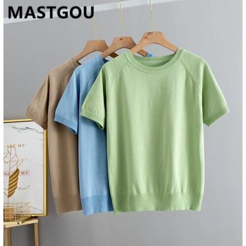 MASTGOU Women's Plain T-shirts