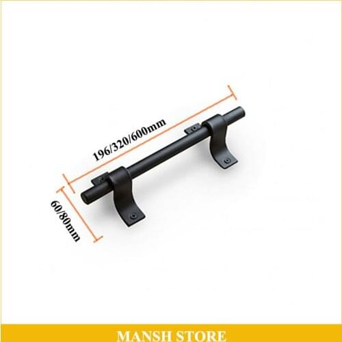 Iron Door Handle Industry Style Metal Black Handle Retro Cupboard Handle American Countryside Free Shipping