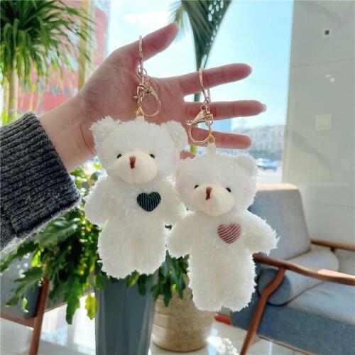 Cute Love Heart Blush Bear Dog Soft Cotton Animal Plush Stuffed Doll Toy Key Chain Cartoon Bag Pendant Child Girl Birthday Gift