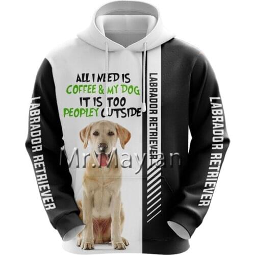 Cute Pet Dog Labrador Retriever 3D Jacket Men/Women Harajuku Hoodie Unisex Casual Streetwear Sweatshirt Pullover sudadera hombre