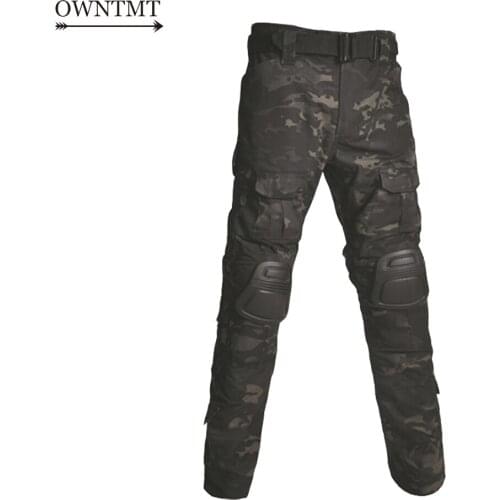 Multicam Camouflage Militar Tactical Pants Army Military Uniform Trouser ACU Airsoft Paintball Combat Cargo Pants With Knee Pads