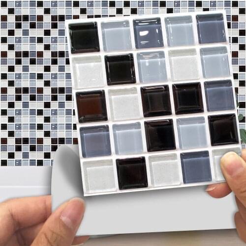 Mosaic Marble Stone Tiles Floor Wall Sticker Printed in 2d For Kitchen Toilet Bathroom Poster Waist Line Waterproof Wall Decal