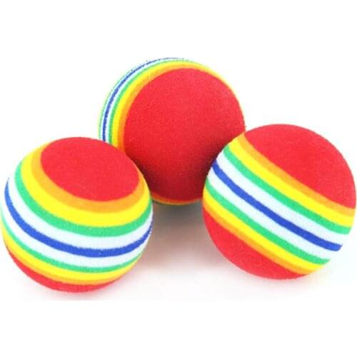 1/2/3/5PCS Rainbow Pet Toys Ball Interactive Rattle Scratch Ball Training Balls Pet Toys Cat Dog Play Chewing Supplies Hot Sales