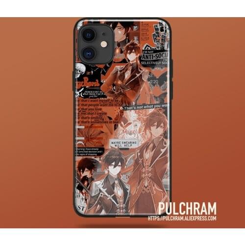 Genshin Impact Zhongli Glass Soft Silicone Phone Case Cover Shell for IPhone SE 6s 7 8 Plus X XR XS 11 12 Mini Pro Max