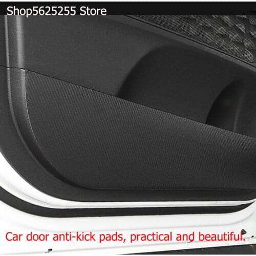 Car Door Anti-kick Pads Interior Car Decoration Leather Anti-dirty For Hyundai Santa Fe 2019 2020 Accessories