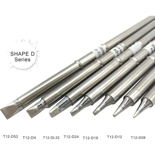 QUICKO SHAPE D Series T12 soldering iron tips T12-D52 D4 DL32 D24 D16 D12 D08 For STC/STM32 LED/OLED digital Controller