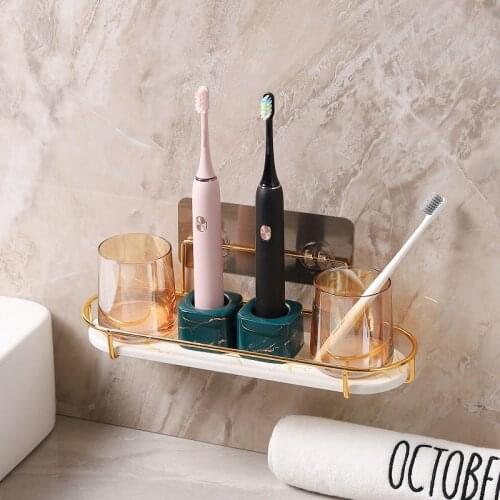 Wall Mounted Cosmetics Makeup Organizer Iron Rack Bathroom Accessories Storage Box Wall Shelf Hanger Home Storage Decor