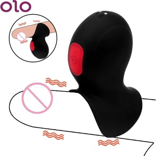 OLO 9 Speeds Glans Exercise Vibrator Penis Trainer Vibrators Male Masturbator Delay Training Sex Machine Sex Toys for Men