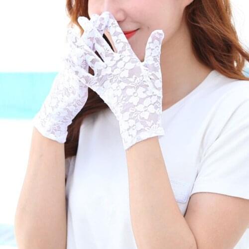New Fashion Women Sexy Lace Gloves Female Summer Sunscreen Mittens Full Finger For Ladies Dance Party Accessories Lace Gloves