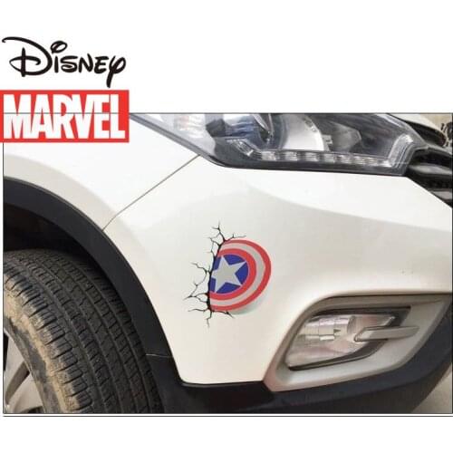 Disney Captain America Cartoon Body Car Tail Personalized Stickers Marvel Avengers Modified Car Creative Stereo Car Stickers