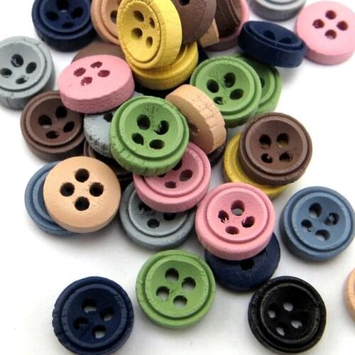 100PCS Wooden Carving Shirt Buttons Flower 12MM Sewing Clothes Coat Accessory Garment Decoration Sweater Button MCB-1018