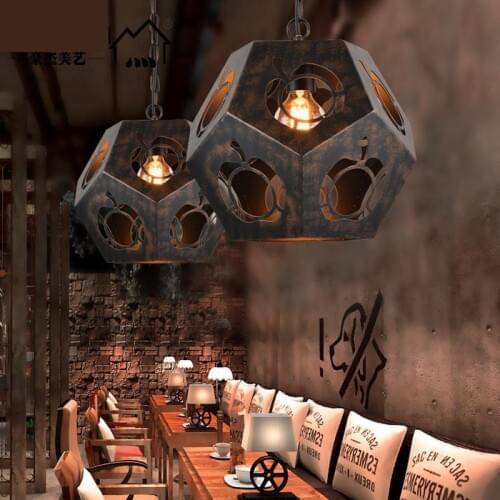Retro Nostalgia Iron pendant light Bar Restaurant Coffee Shop American Loft Antique Art Aisle pendant light