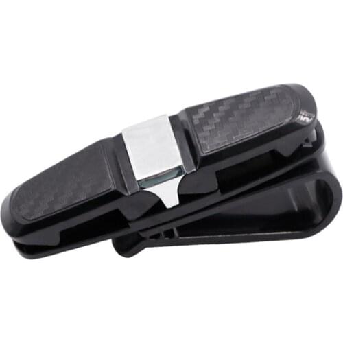 S-Type Carbon Brazing Car Glasses Clip Sunglasses Double Clip Sun Visor Sunglasses Bill Holder Multifunctional Car Supplies