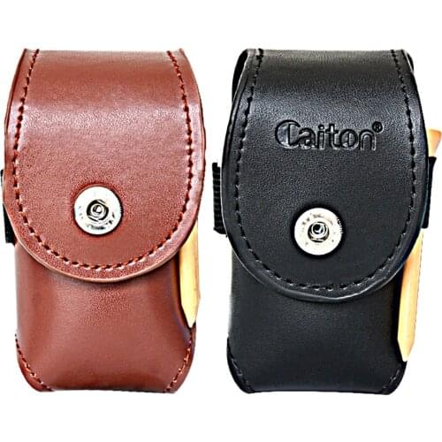 Caiton Genuine Leather small Golf Ball Bag Golf small tools packet Includes 2 hollow spheres, 3 Tee