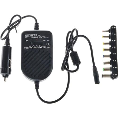 Universal 80W DC Car Charger Laptop Notebook Adapter Auto Adjustable LED Power Supply Set + 8 Detachable Plugs Computer Charger