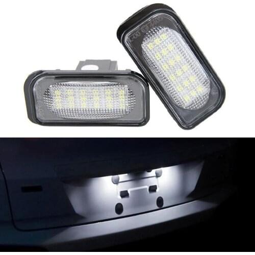 High Quality 2Pcs 18SMD LED License Plate Lights for Mercedes Benz C-Class W203 Sedan SL-Class R230 CLK-Class W209 C209 A209