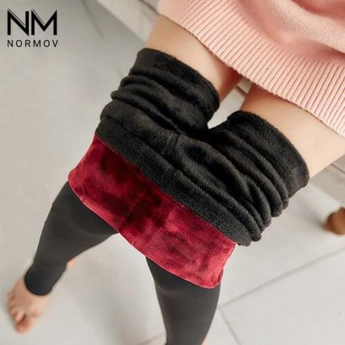 NORMOV Winter Warm Pantyhose Women Waist Protection One Size Pantyhose Women Thick Plus Velvet Elastic Casual Tights Women
