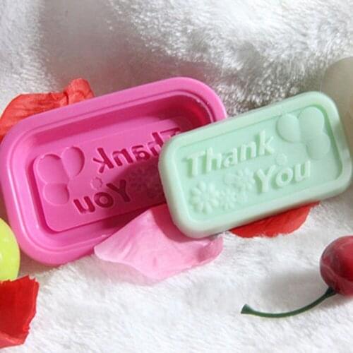 1PCS Handmade Silicone Soap Mold Cake Pastry Arts Suger Crafts Thank You 3D Modeling Baking Forming Decoration Tools