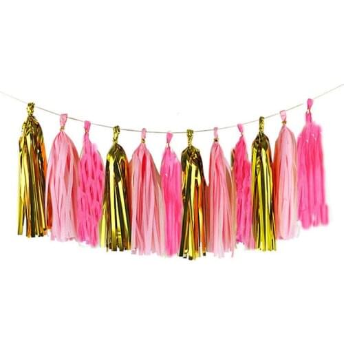 15Pcs/Set Mix Color Tissue Paper Tassel Garland DIY Birthdays Party Decorations Paper Flower Craft Supplies Wedding Decoration