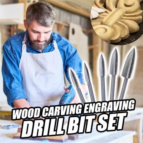 5PC wood carving carving bit set wood carving carving bit milling cutter root cutter carving tool