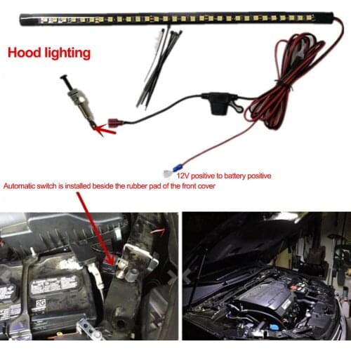 6500k12v-14v White Under Hood 36led Light Kit With Automatic On/off -universal Fits Any Vehicle Automatic Switch Ties Led Strips
