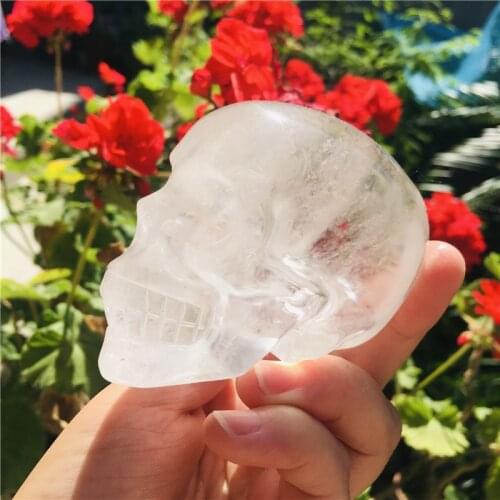 70-300g Natural white crystal skull stone carving handicraft ornaments
